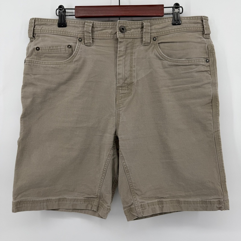 Prana Zion Shorts Mens 35 Brown Organic Cotton Stretch Utility Hiking Gorpcore